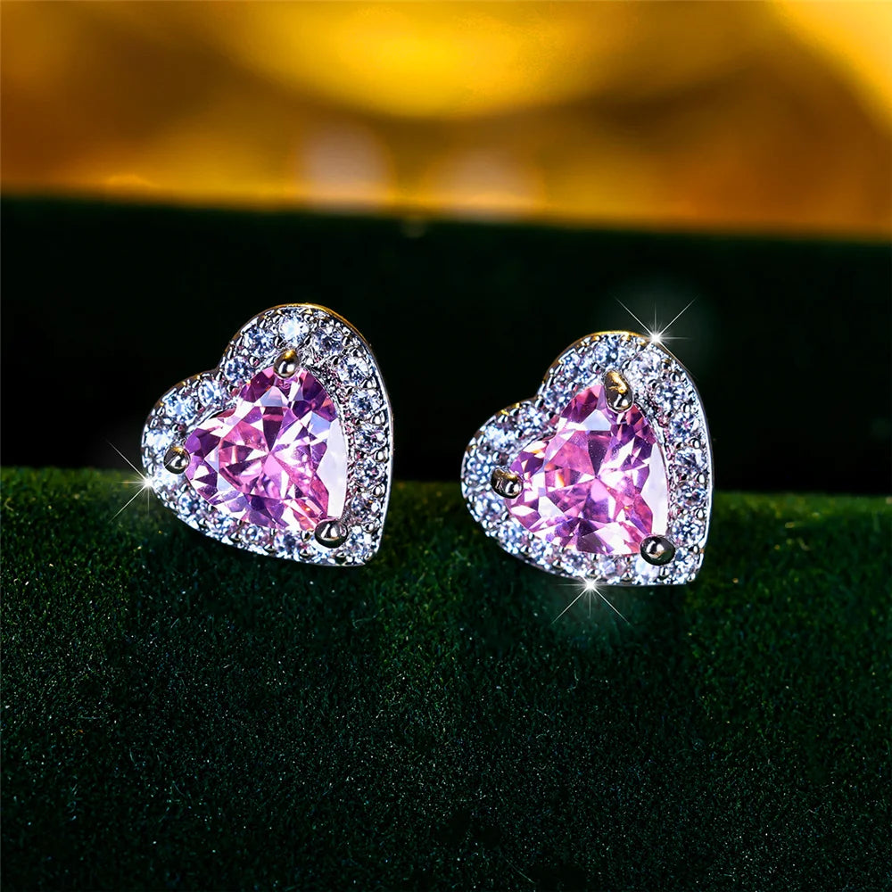 LUME Cute Black/Green/Red/White/Blue Small Heart Earrings