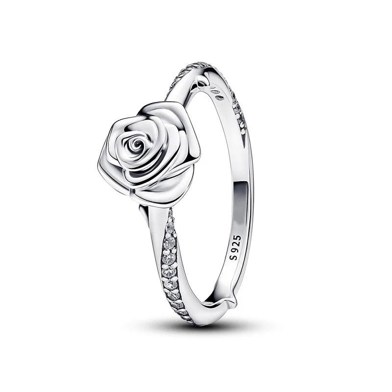 LUME Silver Rose in Bloom Ring
