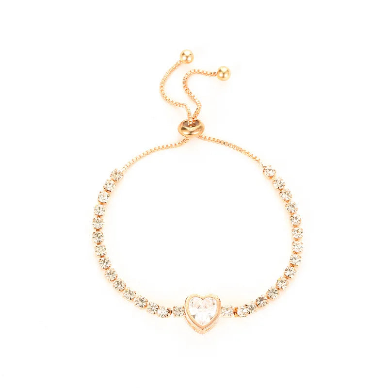LUME Heart Shaped Gold, Silver and Rose Gold Bracelet 