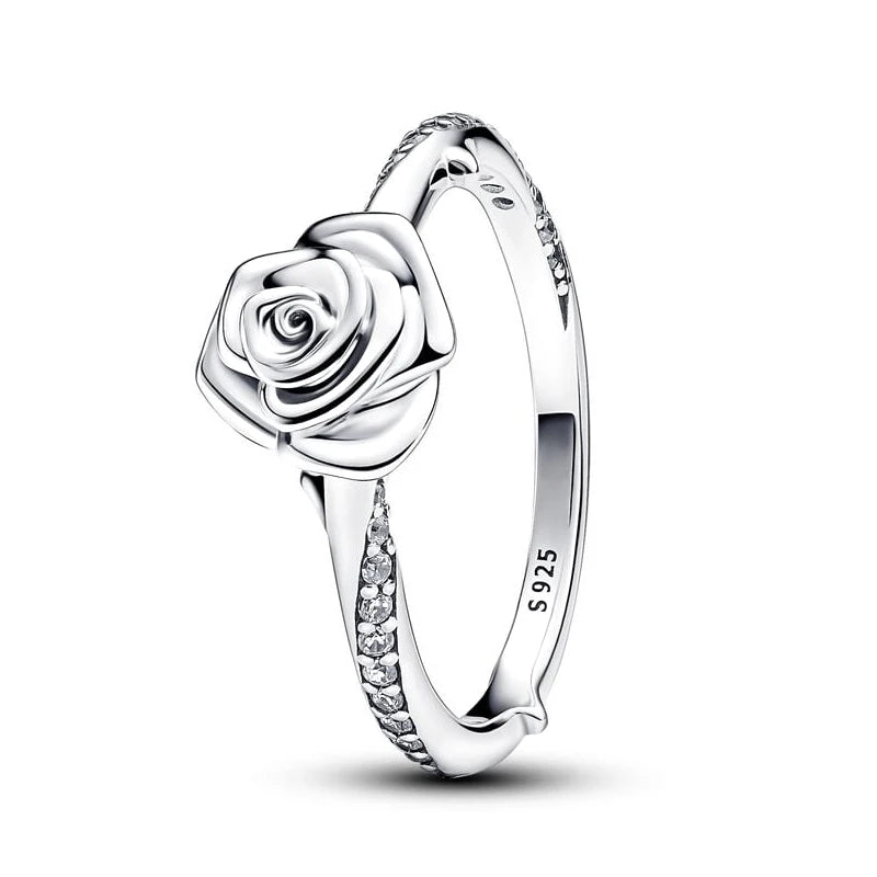 LUME Silver Rose in Bloom Ring