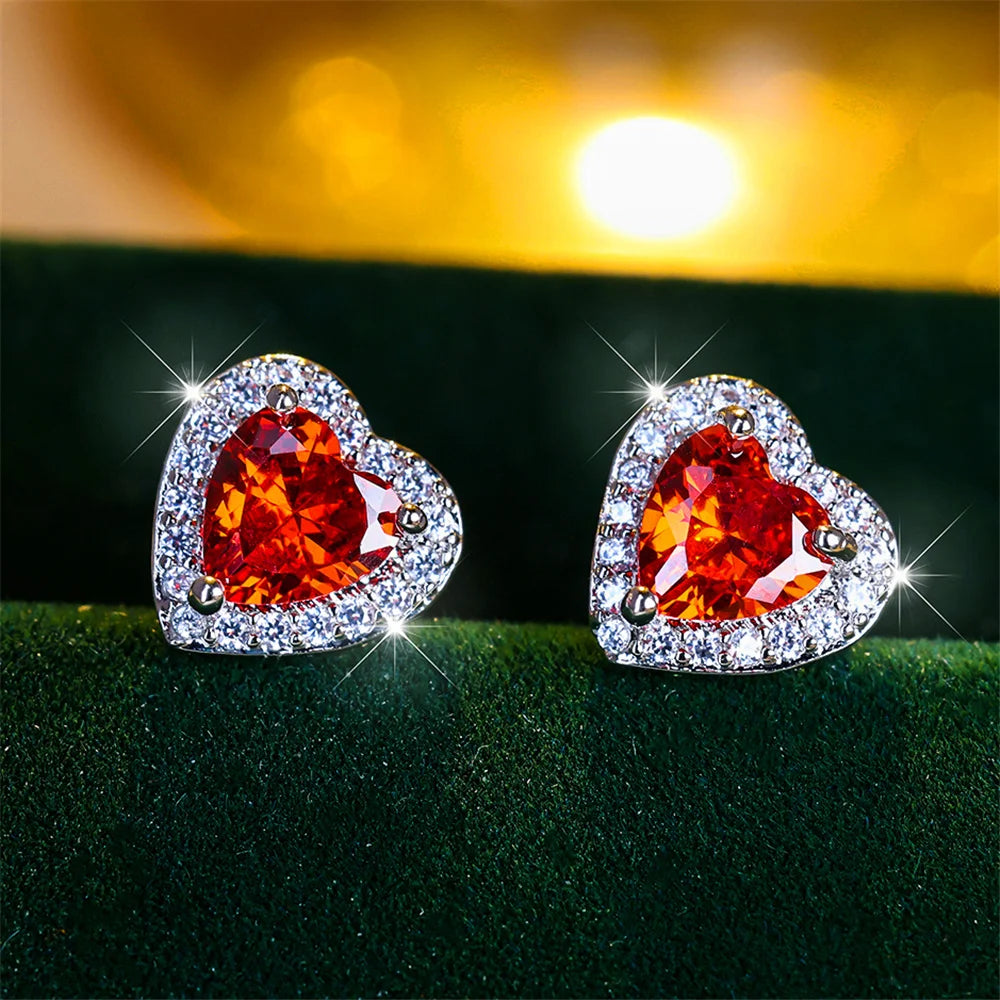 LUME Cute Black/Green/Red/White/Blue Small Heart Earrings