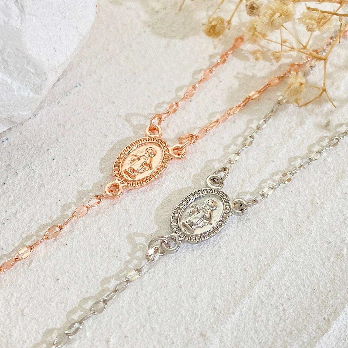 LUME Rosary Cross Pendant Gold & Silver & Rose Gold Necklace for Women