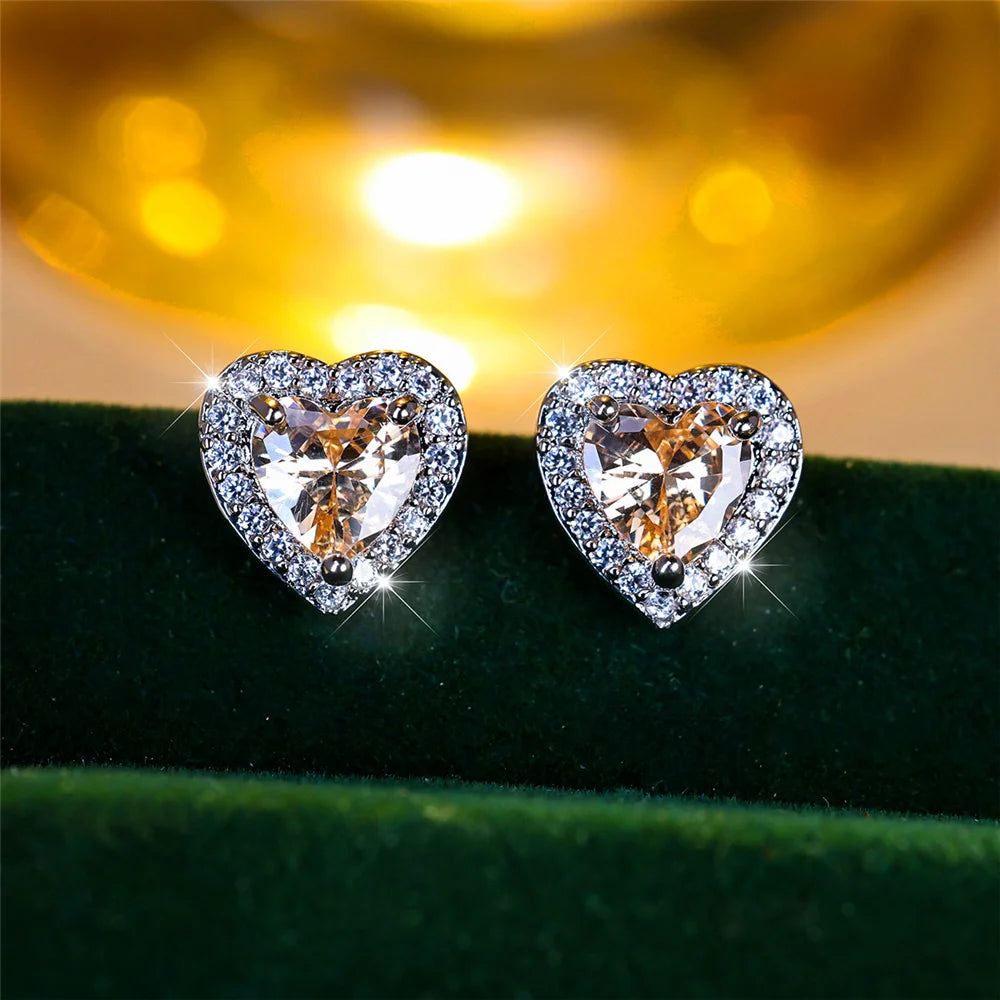 LUME Cute Black/Green/Red/White/Blue Small Heart Earrings