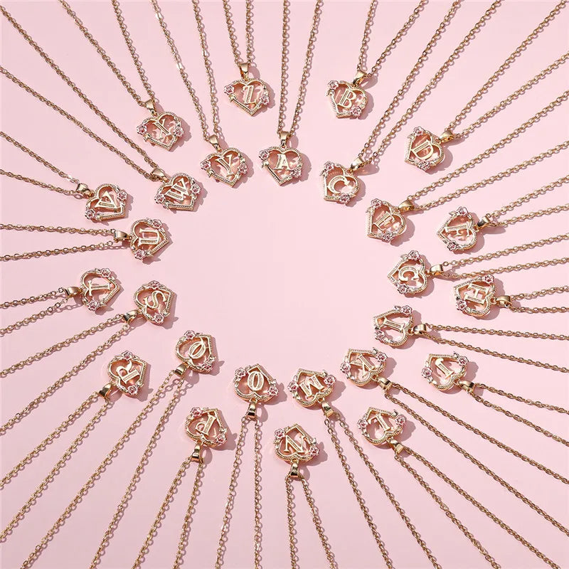 LUME A-Z Letter Flower Pendant Necklace